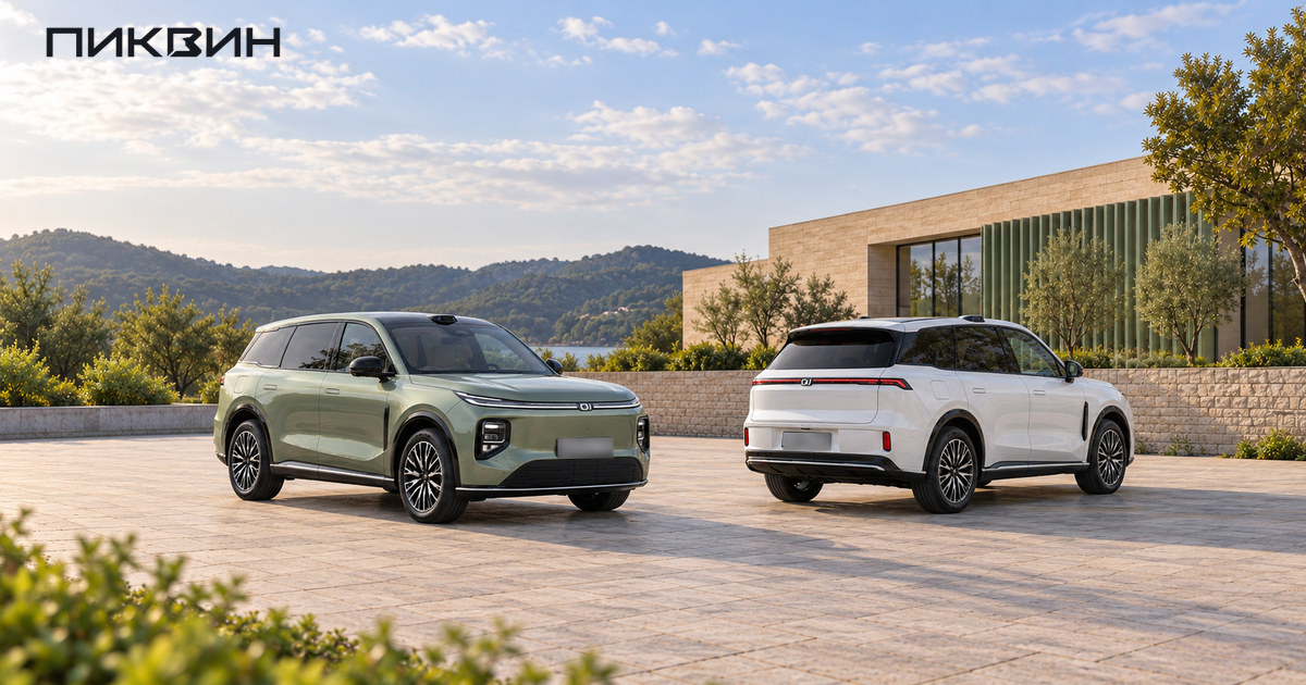 Два Changan Qiyuan Q07 в разных ракурсах на открытой площадке.