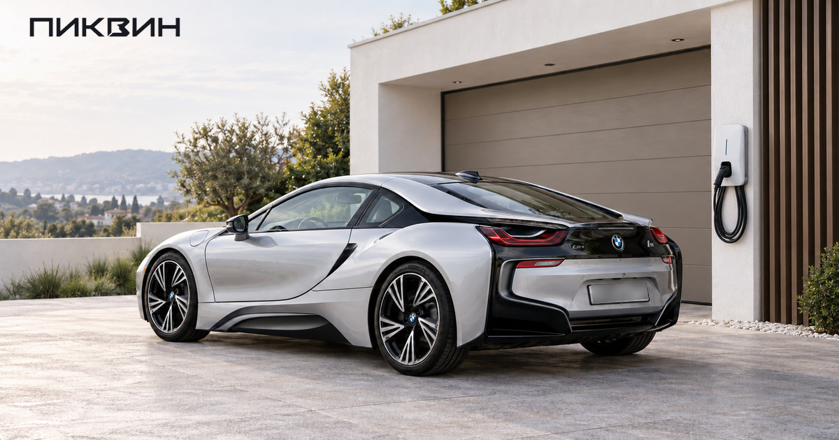 BMW i8 Coupé после обновления 2018 года у зарядной точки