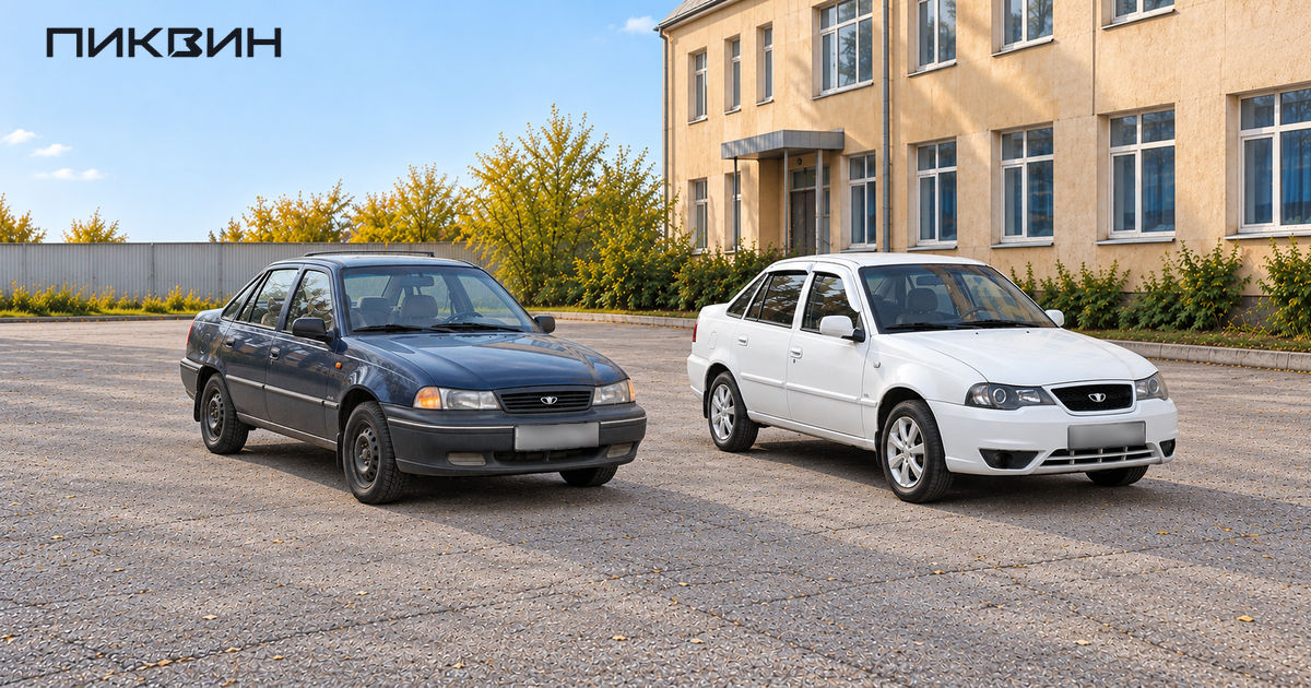 Daewoo Nexia N100 и N150 рядом для сравнения кузовов