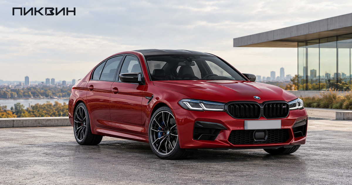 Обновлённый BMW M5 F90 Competition в заводском облике.