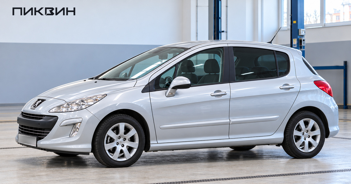 Peugeot 308 с прозрачными передними стёклами и более тёмной задней частью остекления