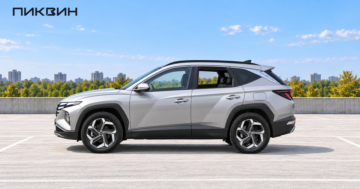 Hyundai Tucson NX4 корейской версии 2021 в профиль с опущенным задним окном