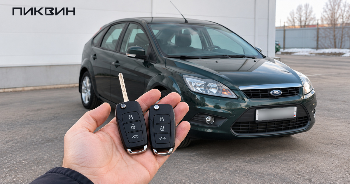 Два одинаковых ключа от автомобиля на ладони перед проверкой комплектности