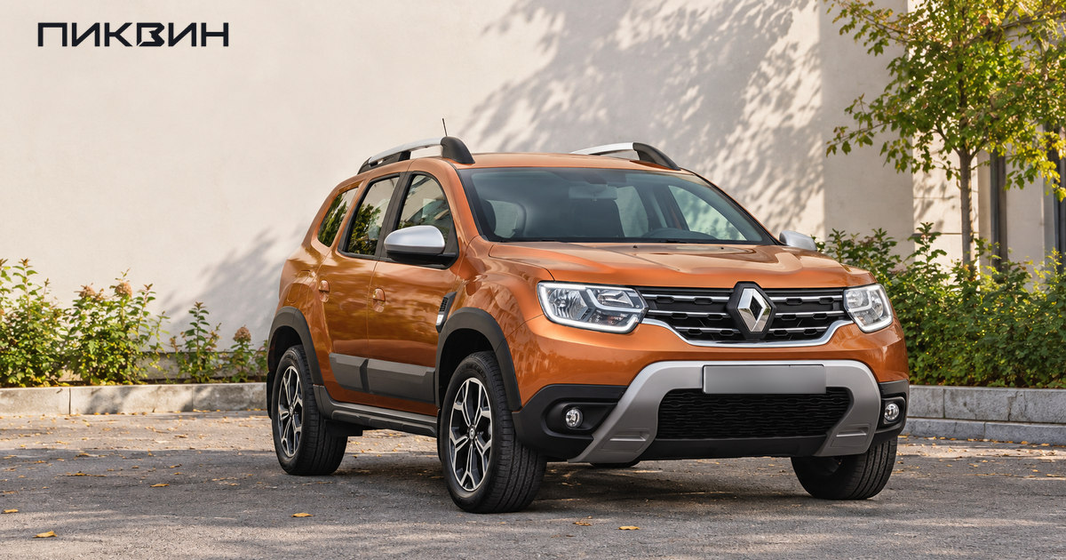 Renault Duster второго поколения российского исполнения на площадке осмотра
