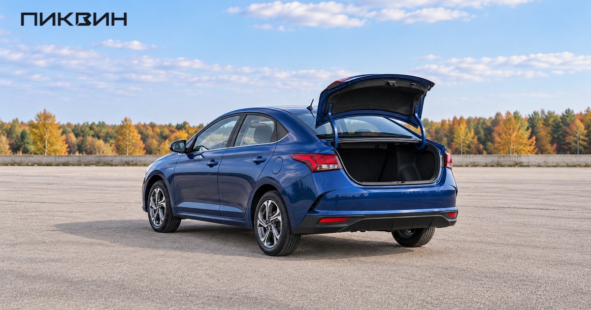 Условная иллюстрация осмотра седана Hyundai Solaris перед покупкой.