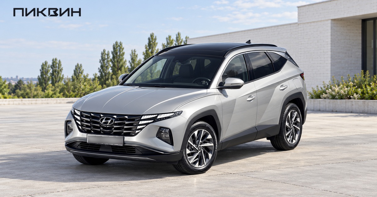 Корейский Hyundai Tucson Hybrid перед проверкой версии и условий покупки в Самаре.