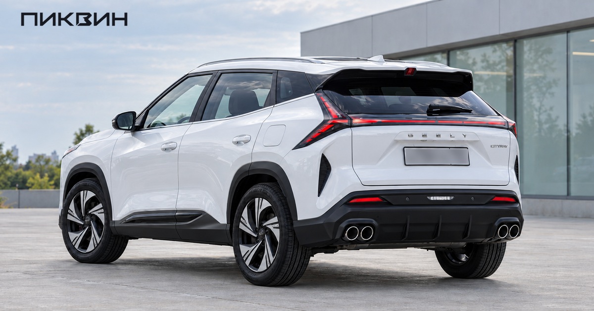 Geely Cityray российской версии на площадке перед осмотром в Самаре.