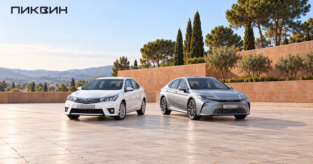 Леворульные Toyota Corolla E180 и Camry XV80 на площадке выбора.