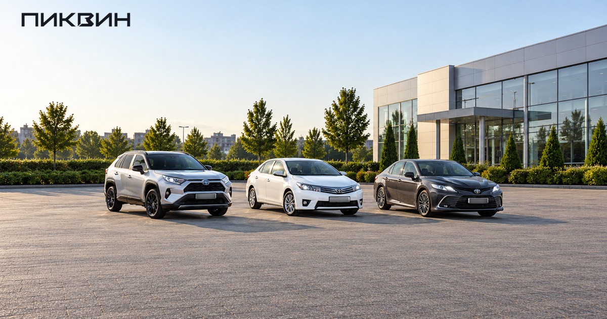 Toyota RAV4, Corolla и Camry в отдельных местах площадки выбора