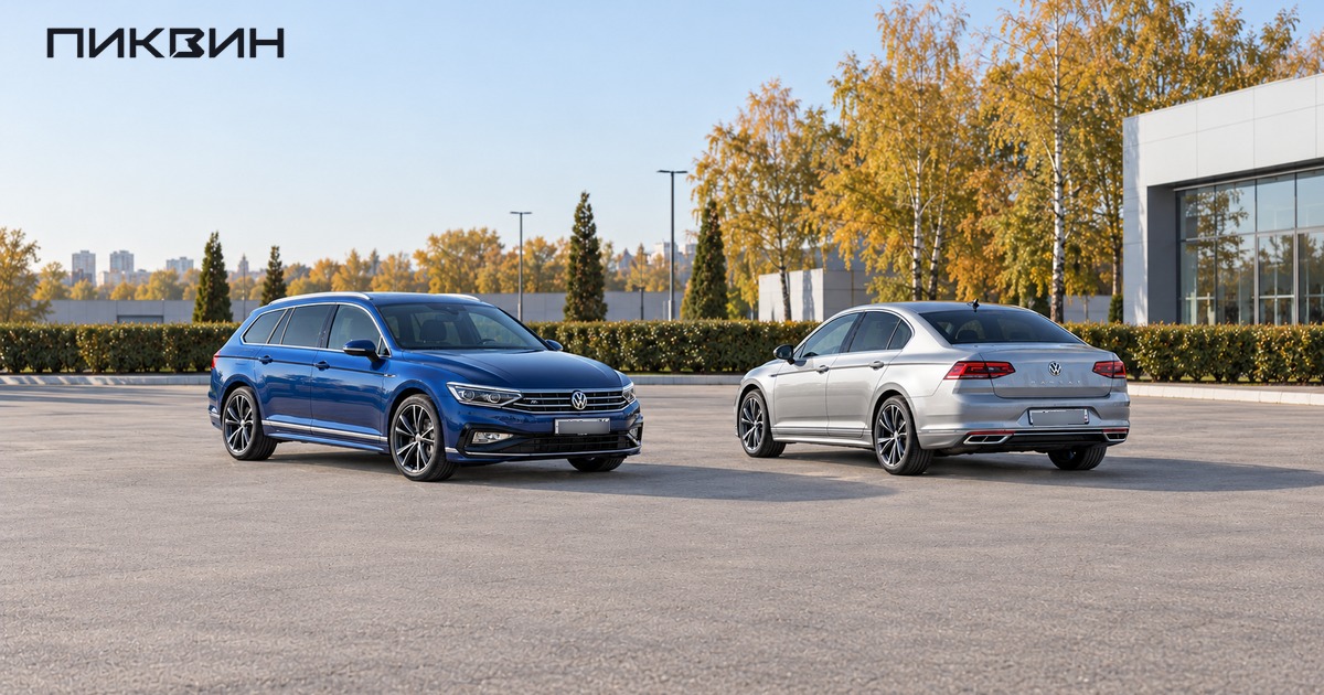 Универсал и седан Volkswagen Passat B8 на площадке выбора