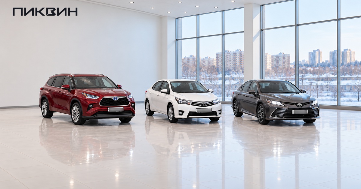 Три разных семейства Toyota, включая большой Highlander, на площадке выбора