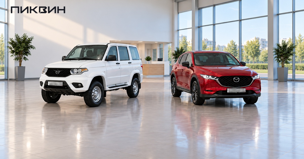 УАЗ Патриот и Mazda CX-5 целиком в просторном мультибрендовом зале