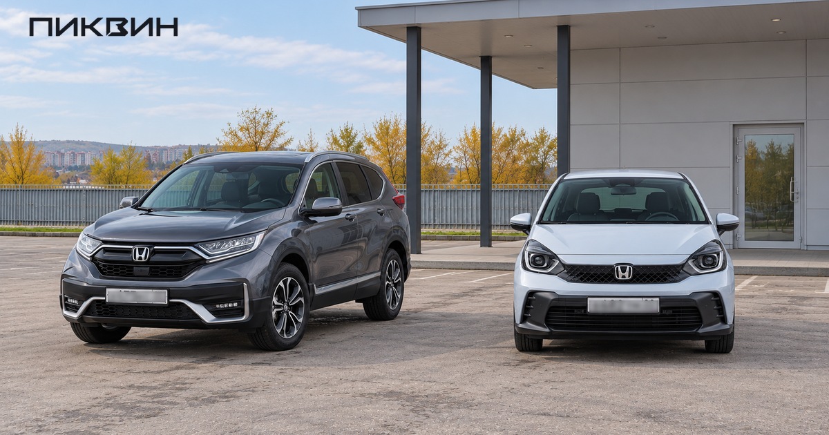 Полноразмерный Honda CR-V и компактный Honda Jazz целиком в отдельных местах выбора
