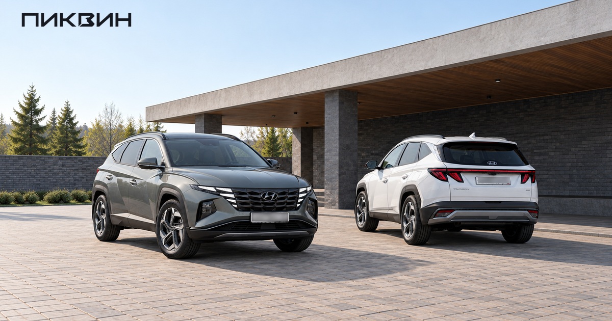 Два Hyundai Tucson NX4 разных выпусков целиком при сравнении предложений в Барнауле