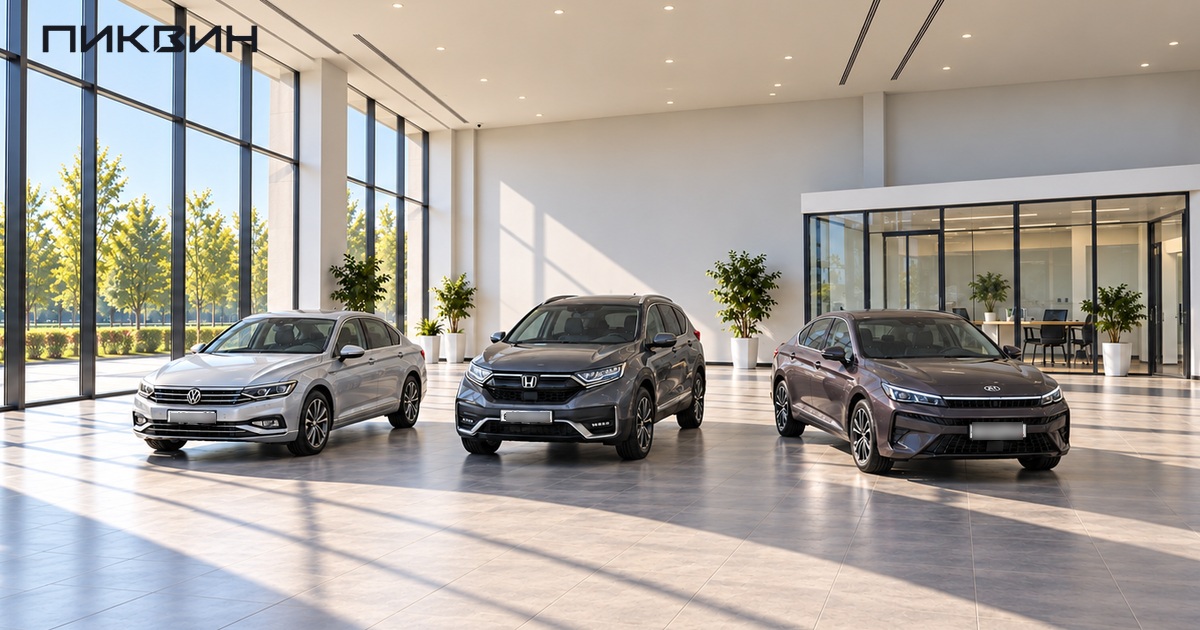 Volkswagen Passat, Honda CR-V и Москвич 6 в отдельных местах просторного многомарочного салона