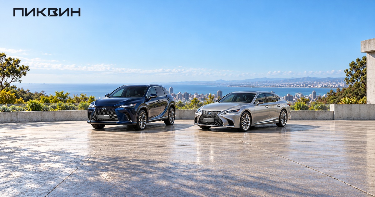 Lexus RX и большой седан Lexus LS на отдельных местах выбора.