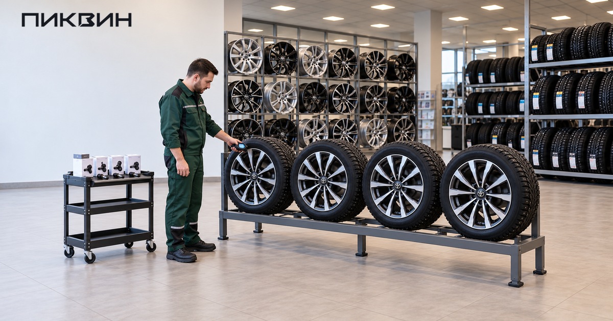 Проверка TPMS второго комплекта колёс в магазине шин и дисков.