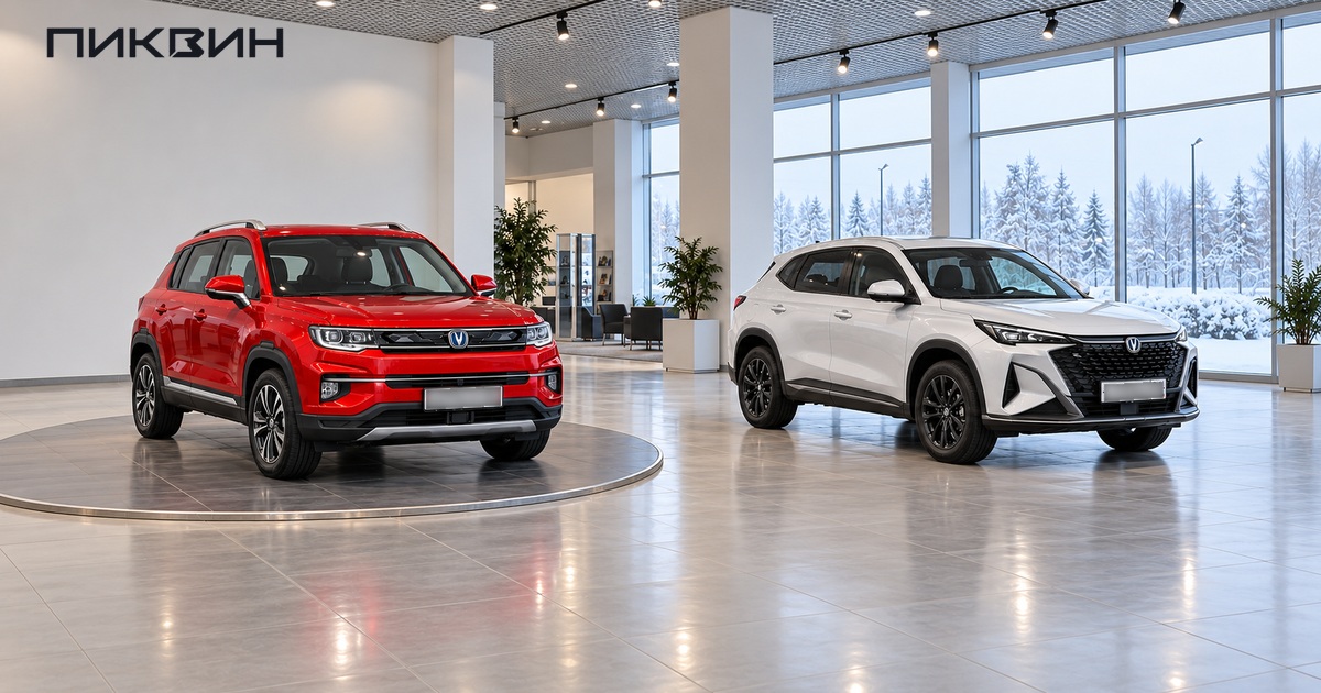 Changan CS35Plus и CS35MAX в просторном торговом зале.