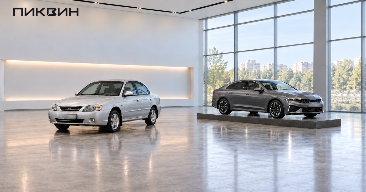 Российская Kia Spectra и современная корейская Kia K5 как разные направления выбора.