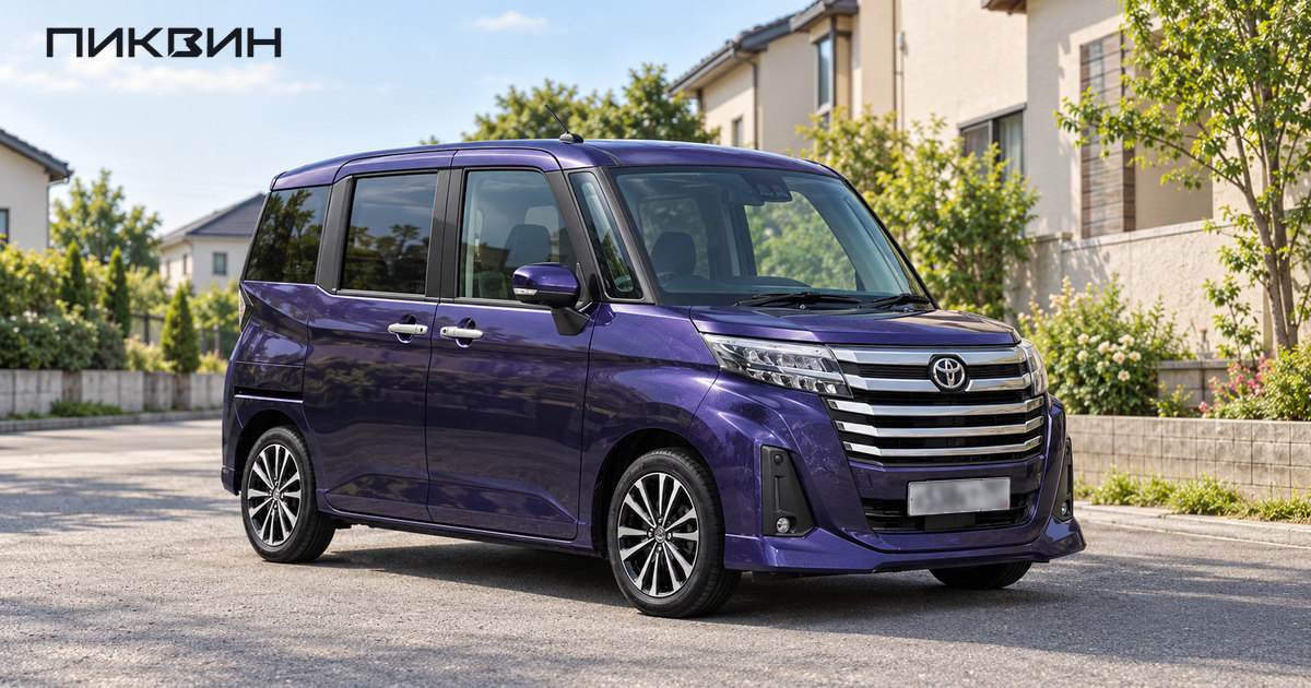 Фиолетовая Toyota Roomy Custom после обновления 2020 года.